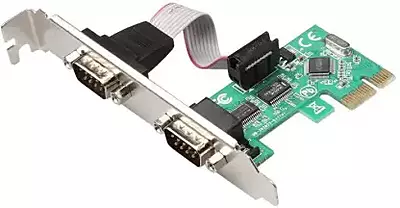 PCI Express Serial Card ,2 x RS232 (DB9) Ports, PCIe Serial Expansion Card (Green)