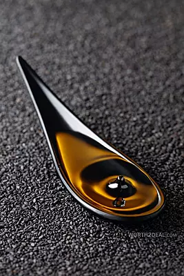 Close up view of pure sesame oil texture and natural color