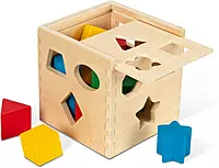 Channapatna Toys Shape Sorting Cube – Classic Montessori Wooden Toy