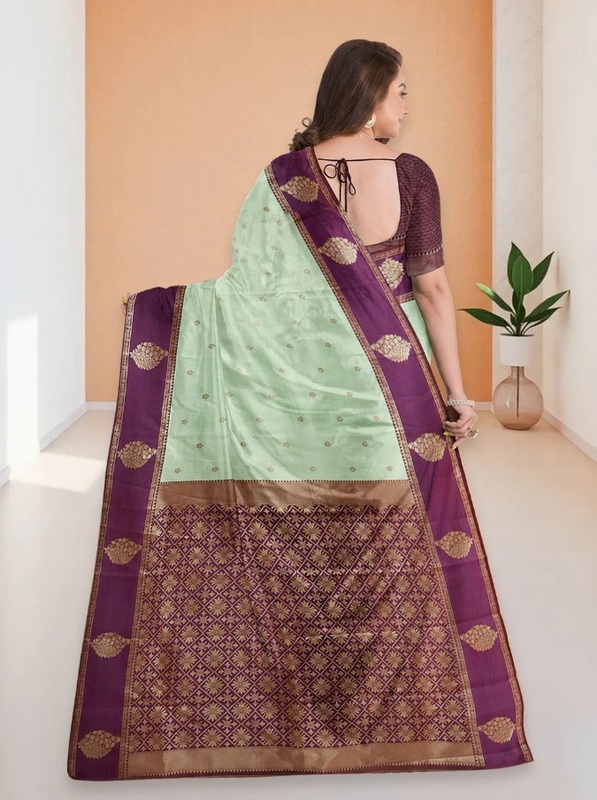 Women's Silk Deep V Cut Neck Embroidery Work with Handwork Sleeveless Readymade Blouse