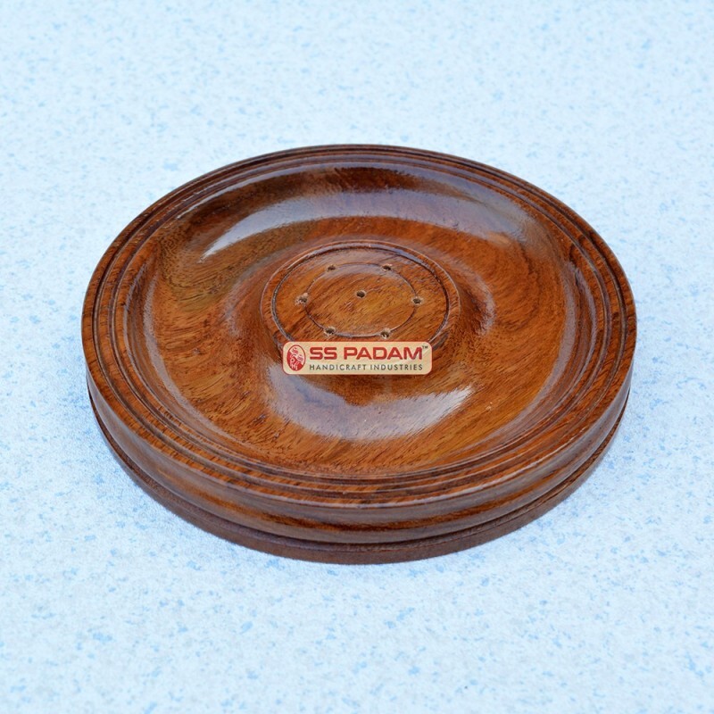 Sheesham Wooden Round Incense Stick Holder