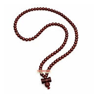 6mm Red Sandalwood (Lal Chandan) Shiv Damru Pendant Mala