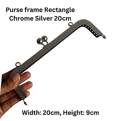 Purse frame Rectangle Chrome Silver