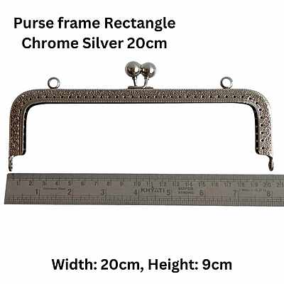 Purse frame Rectangle Chrome Silver