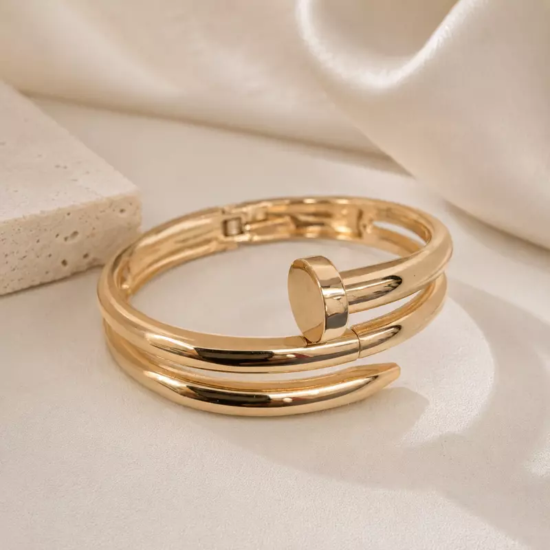 Aurelia Sculpted Nail Wrap Gold-Tone Bracelet