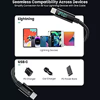 POR 2052 Konnect VIEW C-Lightning – 27W | Type-C to Lightning Braided Cable | 1M | Black