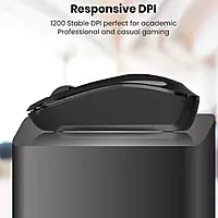 Portronics Toad 25 2.4GHz Wireless Mouse – 1200 DPI | Black | 1 Year Warranty