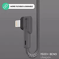 Portronics Konnect L – 8-Pin USB Cable, 3A, 1.2M Black, durable and fast charging, compatible with iPhones and iPads, perfect for syncing data and charging devices efficiently.