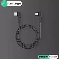 Portronics Konnect L – 8-Pin USB Cable, 3A, 1.2M Black, durable and fast charging, compatible with iPhones and iPads, perfect for syncing data and charging devices efficiently.