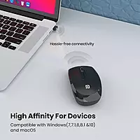 Portronics Toad 25 2.4GHz Wireless Mouse – 1200 DPI | Black | 1 Year Warranty