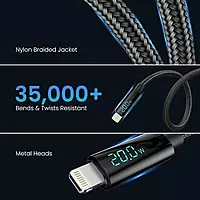 Portronics Konnect View – 20W USB to Lightning Cable, 1.2M, durable design, fast charging, compatible with iPhone and iPad, tangle-free, perfect for home and travel, reliable performance.