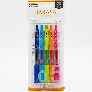 Zebra Sarasa Clip 0.5 5-Colors Set