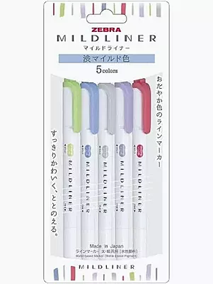 Zebra Mildliner Brush 5-Colors Set