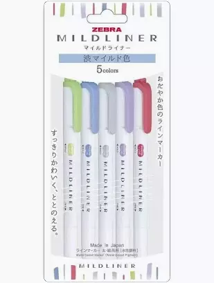 Zebra Mildliner Brush 5-Colors Set Zebra Mildliner Brush 5-Colors Set