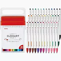 Zebra ClickArt Markers -36 Color Set-Assorted Colors Zebra ClickArt Markers -36 Color Set-Assorted Colors