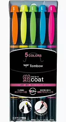 Tombow MONO Edge Twin Tip 5 Highlighter Set