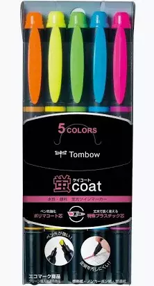 Tombow MONO Edge Twin Tip 5 Highlighter Set Tombow MONO Edge Twin Tip 5 Highlighter Set