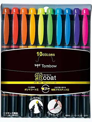 Tombow MONO Edge Twin Tip 10 Highlighter Set
