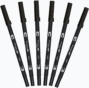 TOMBOW AB-T DUAL BRUSH PEN BLACK PACK OF 6