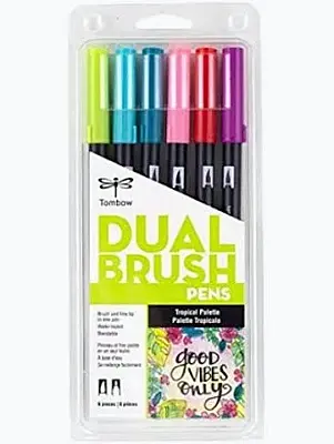 Tombow AB-T Dual Brush Pen 6 Tropical Colors Set