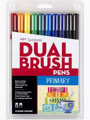TOMBOW AB-T DUAL BRUSH PEN 10 PRIMARY COLORS SET TOMBOW AB-T DUAL BRUSH PEN 10 PRIMARY COLORS SET