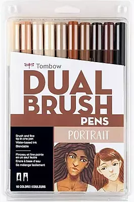 TOMBOW AB-T DUAL BRUSH PEN 10 PORTRAIT COLORS SET
