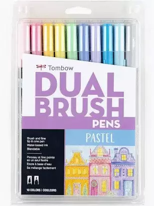 TOMBOW AB-T DUAL BRUSH PEN 10 PASTEL COLORS SET TOMBOW AB-T DUAL BRUSH PEN 10 PASTEL COLORS SET