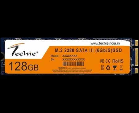 Techie 128GB NVMe Internal SSD Drive. Experience lightning-fast data transfer speeds, enhanced performance, and reliable storage for your applications and files.