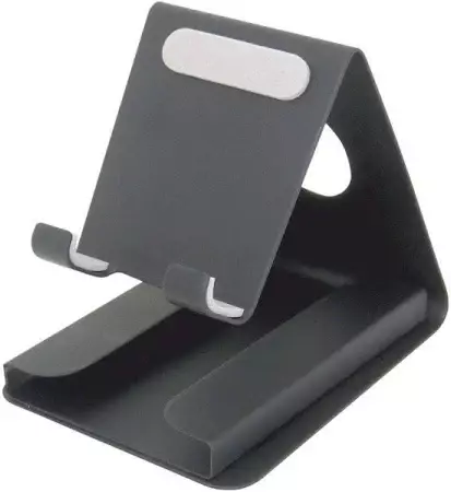 Portronics Modesk Plus – A sleek phone stand with a convenient card slot. Perfect for keeping your phone and essentials organized. Stylish black design, ideal for home or office use.