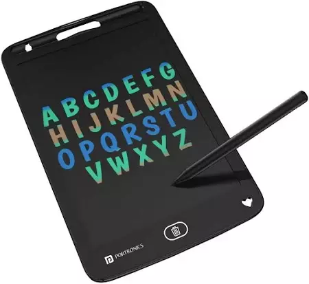 Portronics Ruffpad 8.5M is a vibrant LCD writing pad perfect for notes, doodles, and reminders. Lightweight and portable, it features a colorful screen and a simple erase button for easy use.