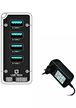 Live Tech NEXA – 4-Port USB 3.0 Hub with SuperSpeed Data Transfer & Compact Portable Design