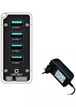 Live Tech NEXA – 4-Port USB 3.0 Hub with SuperSpeed Data Transfer & Compact Portable Design