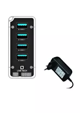 Live Tech Niyani 4-Port USB Hub – USB 2.0 offers four additional USB ports for easy connectivity. Compact design, plug-and-play functionality, and compatible with various devices for seamless use.