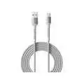 Portronics Konnect X USB A to Type C Cable – White, durable and fast charging, perfect for connecting devices. Ideal for data transfer and charging, compatible with various gadgets.