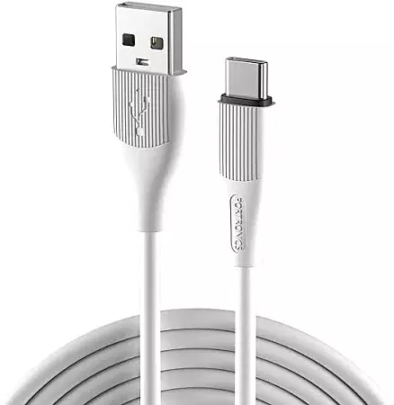 Portronics Silklink – 3A USB-A to Type-C Cable, 1M White. Fast charging and data transfer, durable design, compatible with various devices, perfect for everyday use and travel.