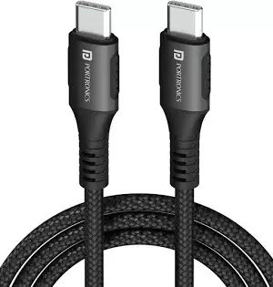 Portronics Konnect 240C – 240W USB-C Cable, 2M Black, high-speed charging, durable design, compatible with various devices, perfect for fast data transfer and reliable performance.