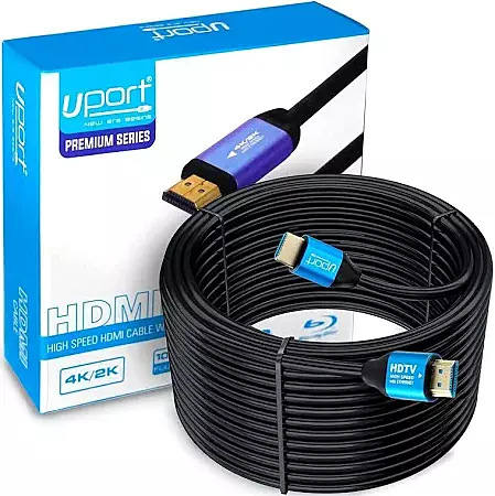 Uport HDMI Cable 25m – Full HD Long Range, supports 4K resolution, ideal for connecting devices over long distances, durable design, perfect for home theater, gaming, and presentations.