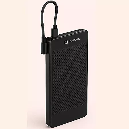 Portronics Luxcell Stride 10 Power Bank – 10000mAh | 22.5W Fast Charging | Dual Output | Black