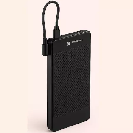 Portronics Luxcell Stride 10 Power Bank – 10000mAh | 22.5W Fast Charging | Dual Output | Black