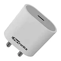 Portronics 1238 Adapto 20 Charger – 20W Type-C PD Output | 5V/3A, 9V/2.22A, 12V/1.67A | White