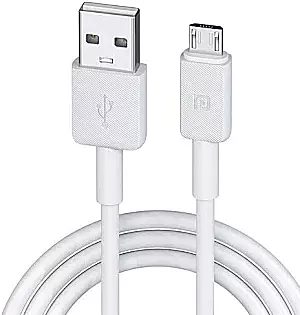 Portronics Konnect B Micro USB Cable 1M 3A Fast Charging Nylon Braided White