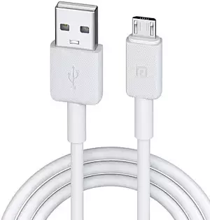 Portronics Konnect B Micro USB Cable 1M 3A Fast Charging Nylon Braided White