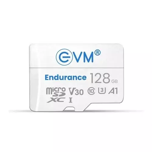 EVM Endurance 128GB microSDXC Memory Card – Class 10 U3 | High Durability