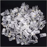 RJ45 Cat6 Pass-Through Ethernet Connectors - Compatible with Cat5, Cat5e, and Cat6 Cables, 8P8C Crimp Plugs for LAN and UTP Network RJ45 Cat6 Pass-Through Ethernet Connectors - Compatible with Cat5, Cat5e, and Cat6 Cables, 8P8C Crimp Plugs for LAN and UTP Network