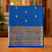 Turquoise Blue Festive Silk Saree