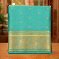 Aqua Blue Soft Silk Saree