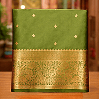 Golden Green Premium Silk Saree