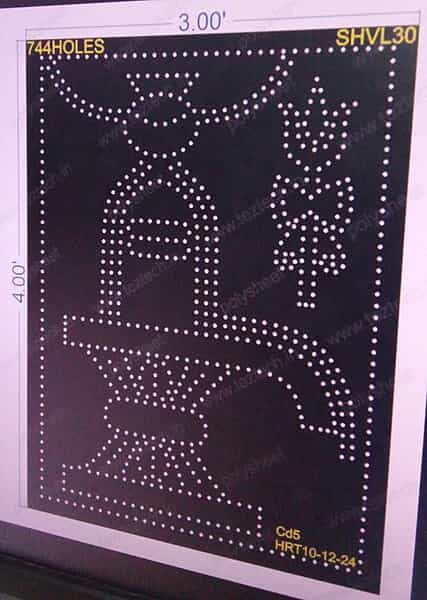 SHVL30 SHIVLING 4X3 FEET 744 HOLES TEZTECH 1.5MM BLACK- 9MM LED