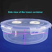 Insect Rearing Container Large 3lit with Double Aeration Holes and Secure Locking Lid