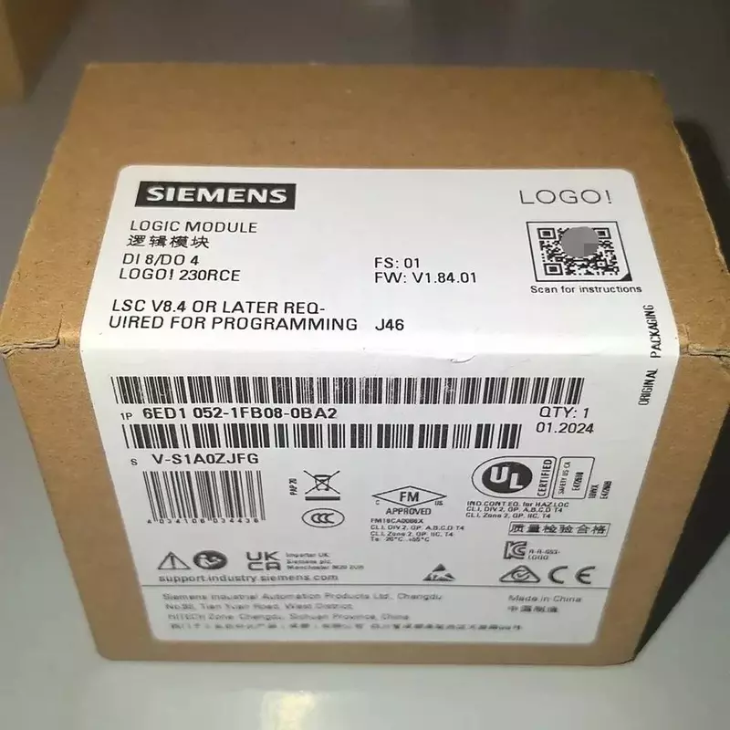 6ED1052-1FB08-0BA2 Siemens LOGO! 8 230RCE Logic Module Display 8DI/4DO Relay